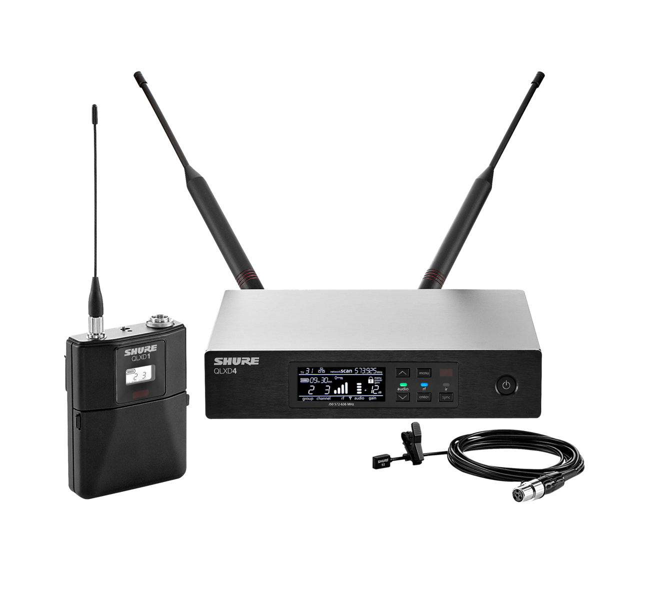 Shure QLXD14/93 Wireless Microphone System with Bodypack and WL93 Subminiat