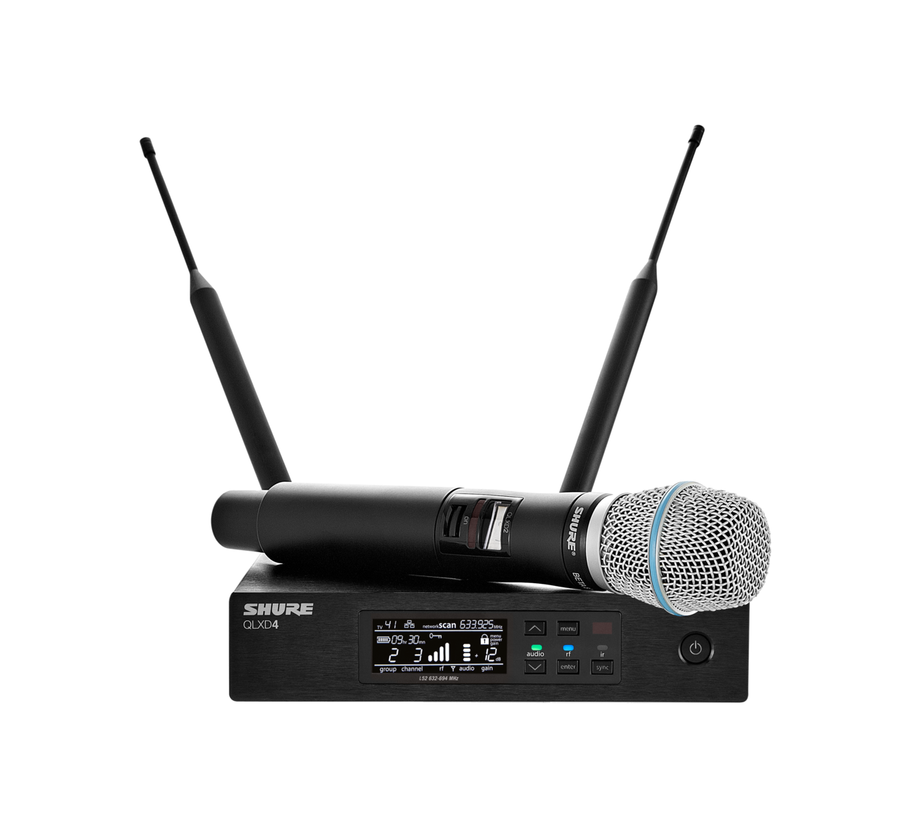 Shure QLXD24/B87A Handheld Wireless System with BETA 87A Vocal Microphone,
