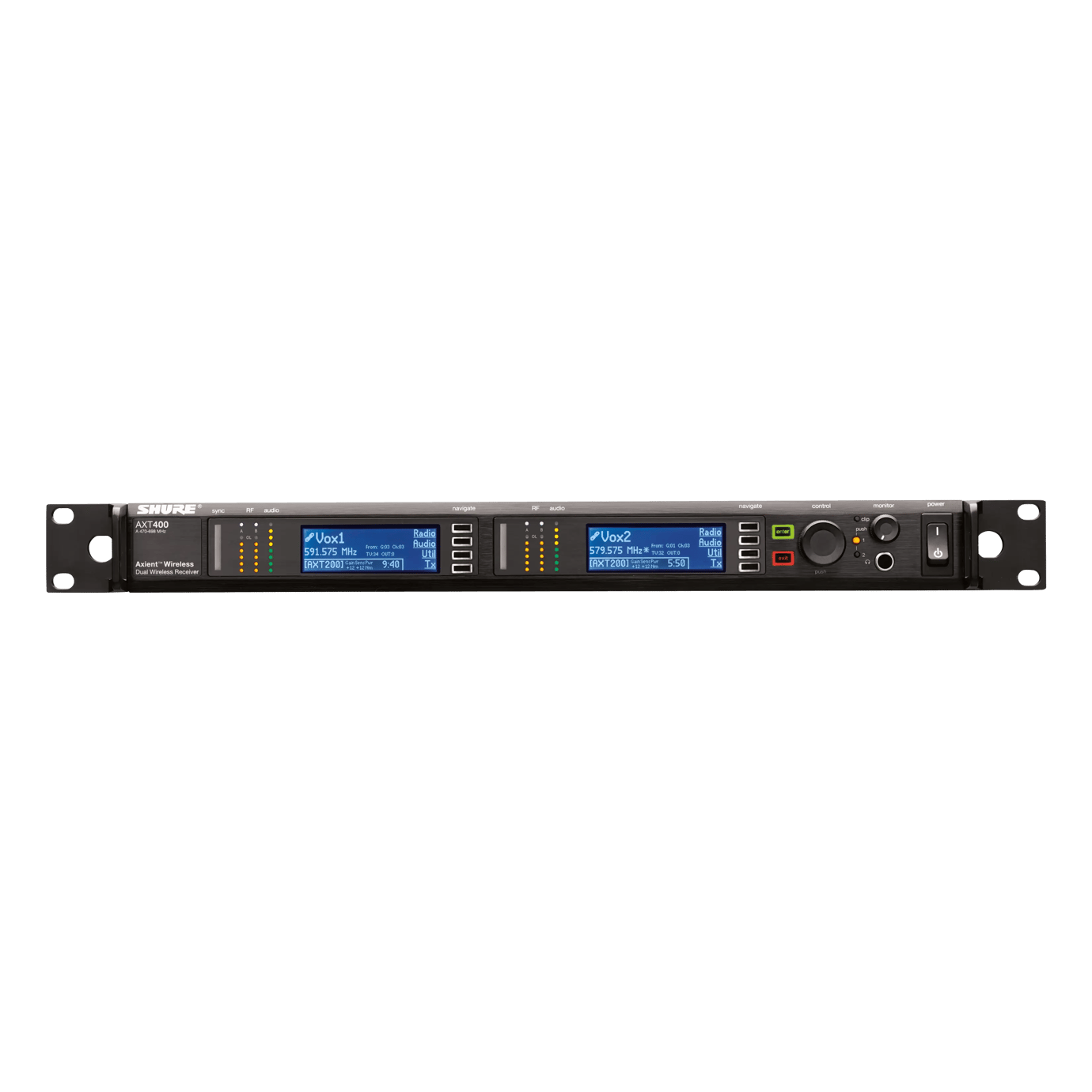 AXT400 - Axient Dual Channel Receiver - Shure USA