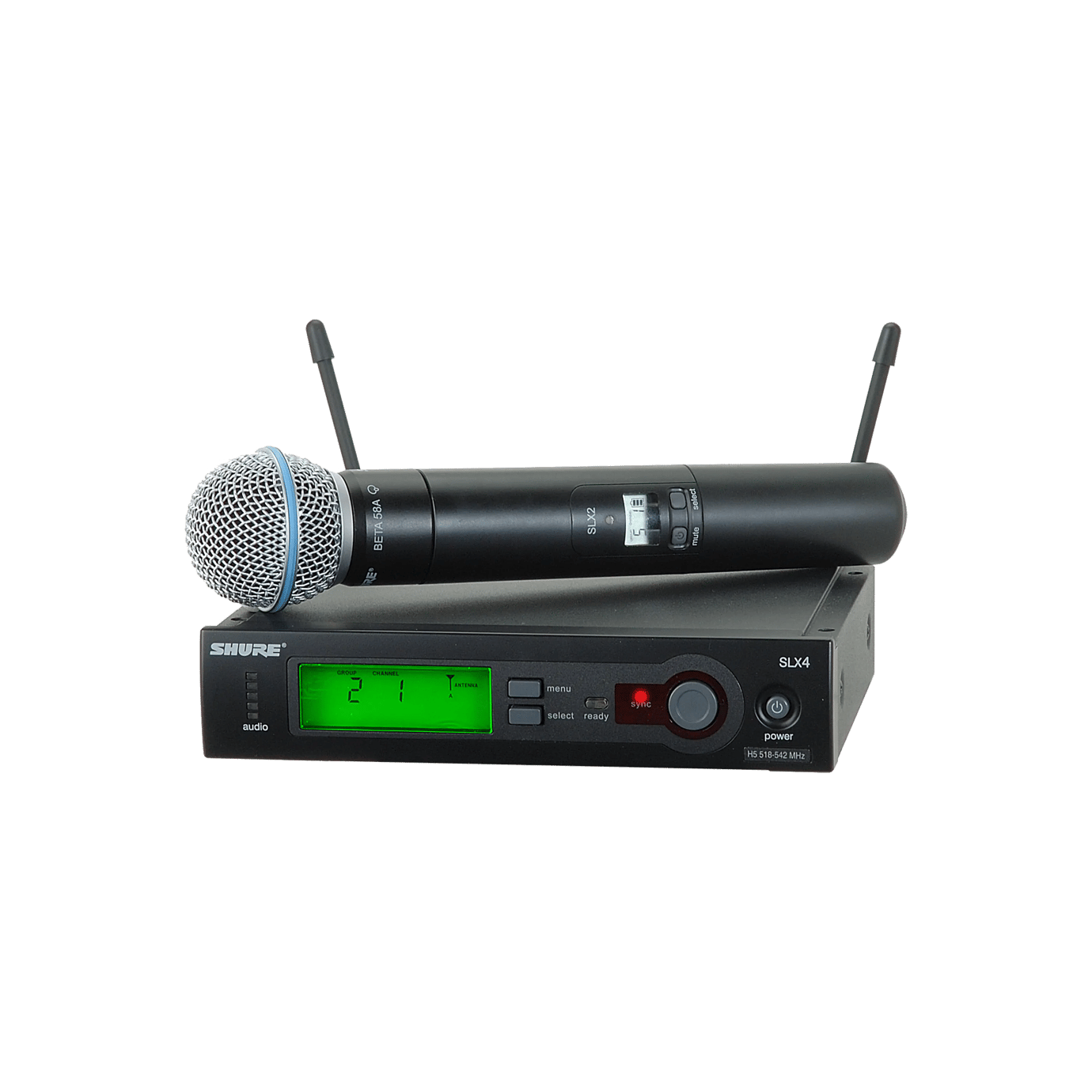 SHURE BETA 58A SLX2 SLX4 ワイヤレスマイク SLX24/BETA58 - System with SLX2/BETA58 Handheld Transmitter