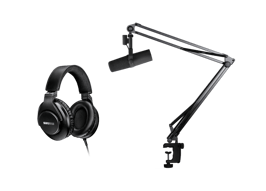 SM7B con soporte de micrófono con jirafa y auriculares SRH440A