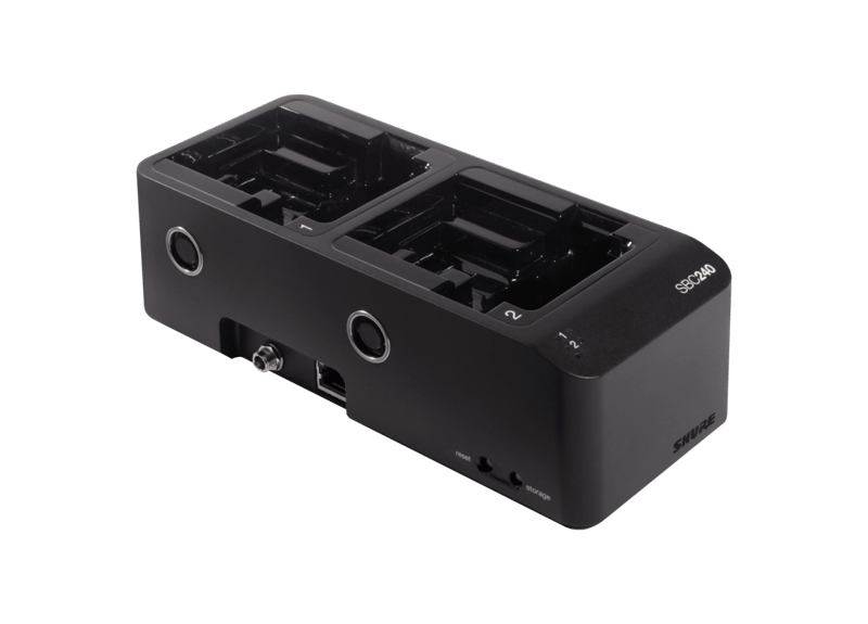 SBC240 - Two-bay networked docking charger - Shure USA