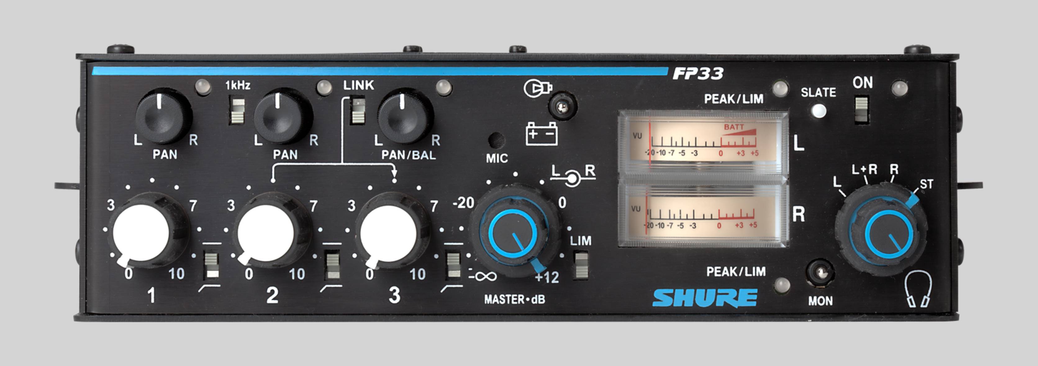 FP33 - FP33 Stereo ENG Mixer - Shure Middle East and Africa