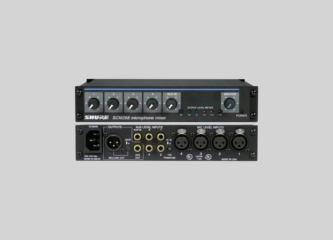 SCM268 - SCM268 4チャンネルマイクロホンミキサー - Shure 日本