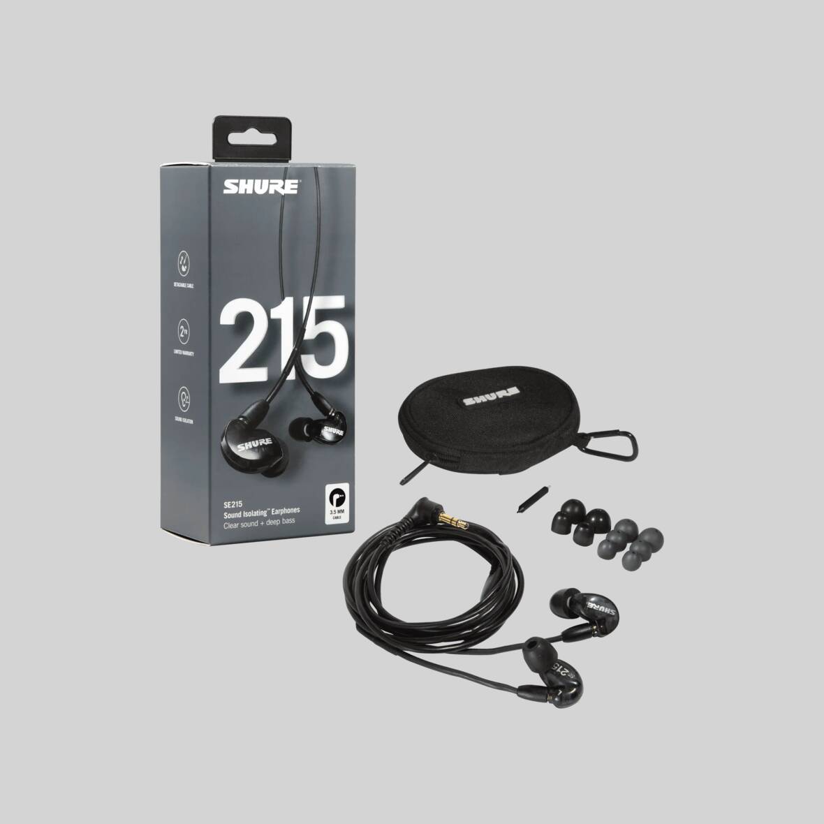  Shure SE215-CL-UNI Sound Isolating Earphones with Inline Remote  & Mic for iOS/Android,Clear : Electronics
