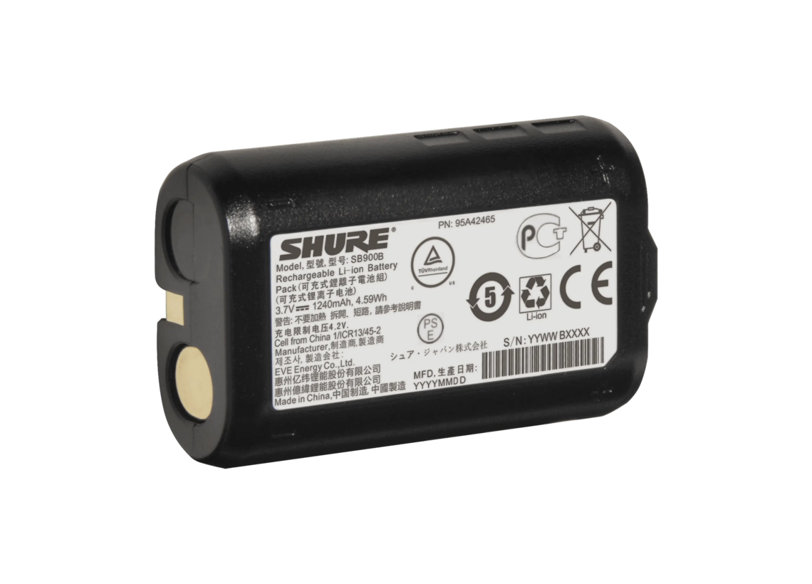 SB900B - Rechargeable Lithium-Ion Battery - Shure Asia SB900B - Rechargeable Lithium-Ion Battery - Shure Asia