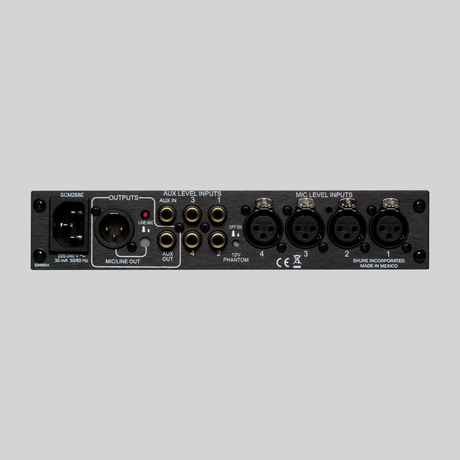 SCM268 - 4-Channel Microphone Mixer - Shure USA