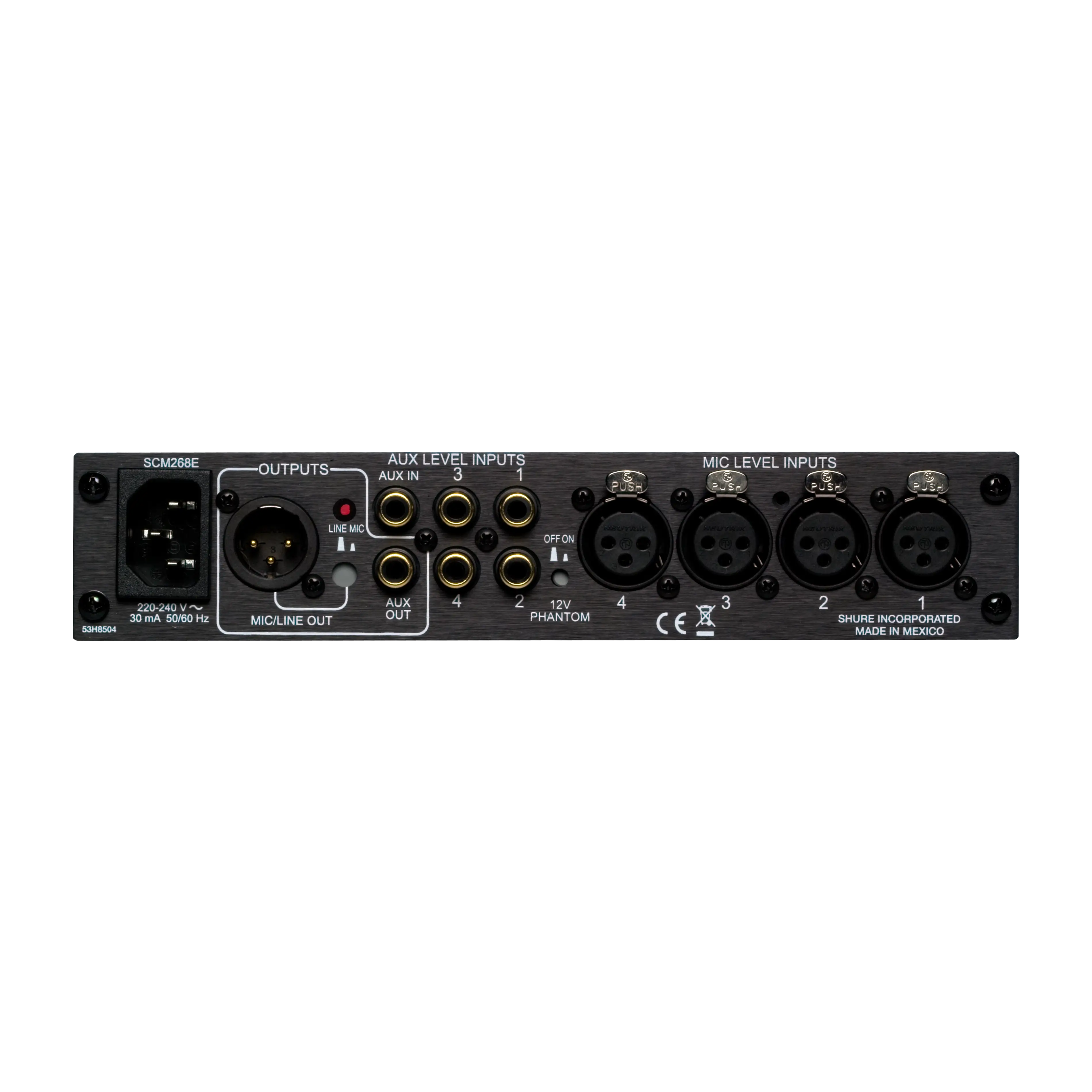 SCM268 - 4-Channel Microphone Mixer - Shure USA