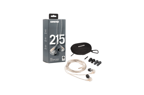  Shure SE215 PRO Wired Earbuds - Professional Sound Isolating  Earphones, Clear Sound & Deep Bass, Single Dynamic MicroDriver, Secure Fit  in Ear Monitor, Plus Carrying Case & Fit Kit - Clear (