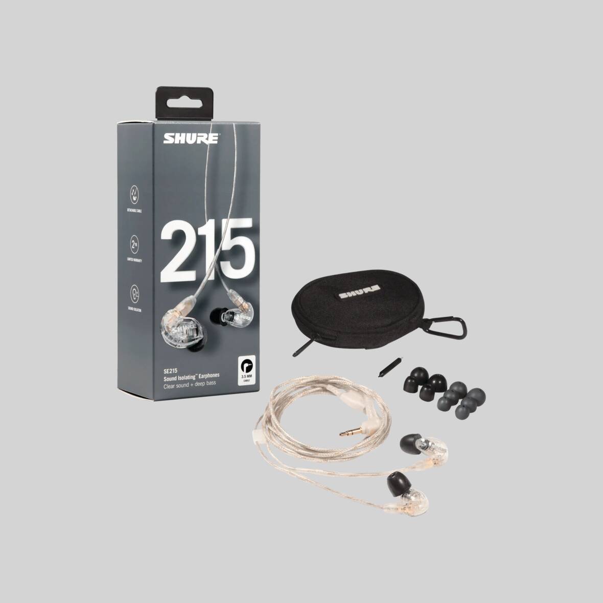 Shure Sound Isolating Earphones SE215 Black or Clear — AV Now Fitness Sound