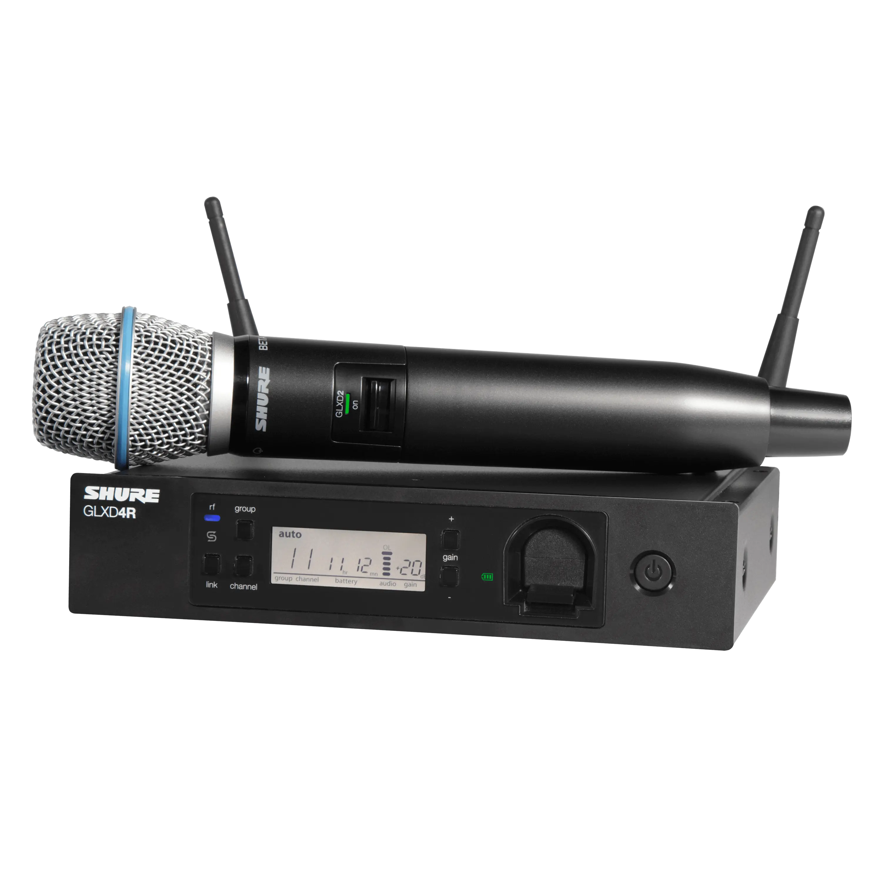 SENNESAI GLXD4 B87c Professional Dual Wireless Microphone 600-699mhz System  Stage Performances UHF Dynamic 2 Channel Handheld