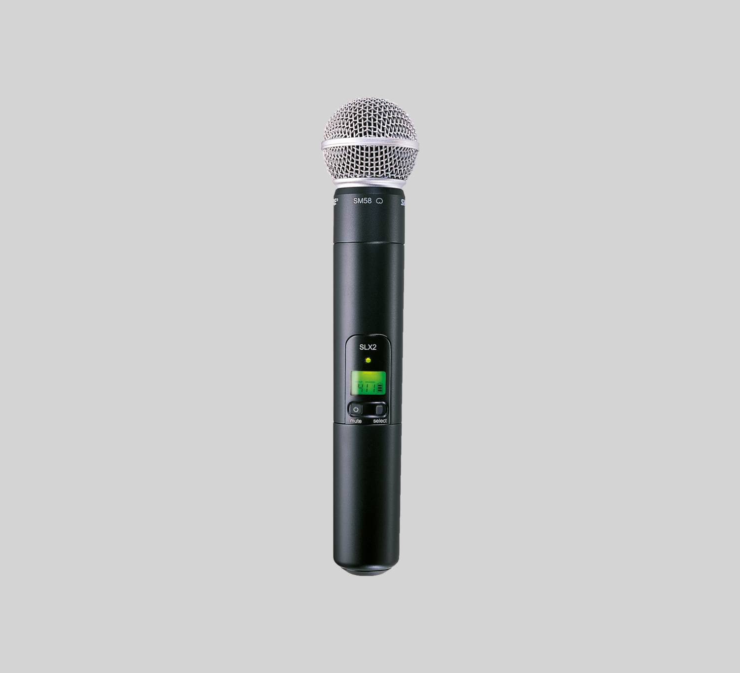 Receiver Sold Separately Shure SLXD2/SM58 Wireless Handheld Microphone Transmitter with SM58 Capsule