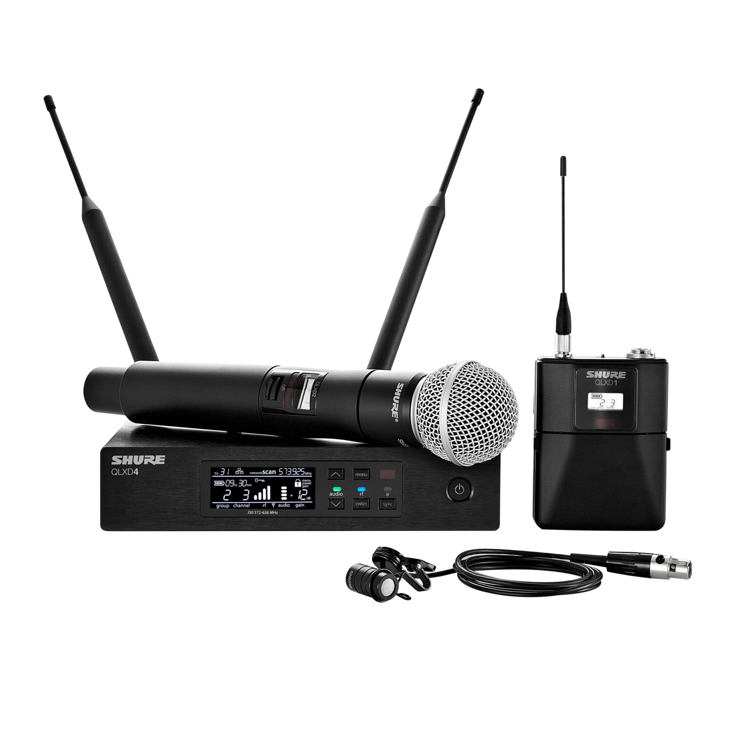 QLXD124 85 Handheld and Lavalier Combo Wireless Microphone