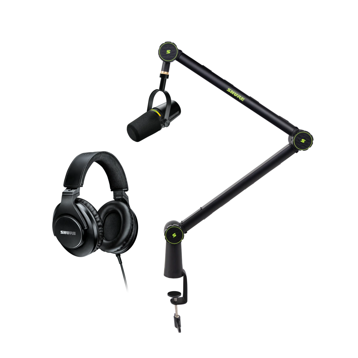 MV7+ Boom Arm and Headphones Bundle - Podcast Microphone